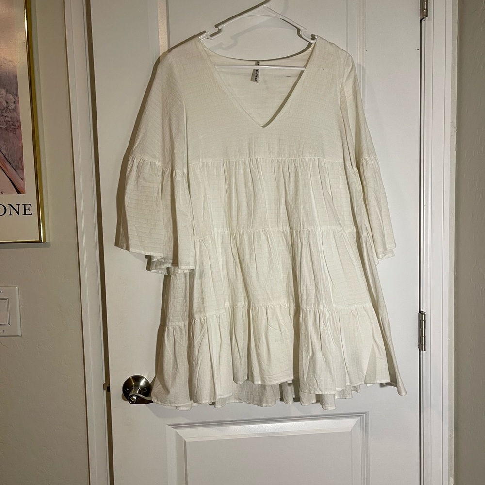 white flowy dress
